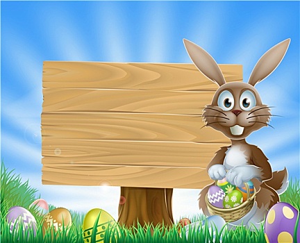 复活节彩蛋,兔子,木质,标识