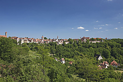 风景,罗腾堡,中心,弗兰克尼亚,巴伐利亚,德国南部,德国