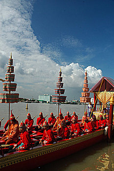 皇家,驳船,队列,典礼,宗教,地点,700年,手工艺,混合,工艺,传统,泰国,艺术
