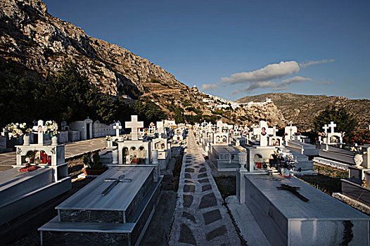 墓地,卡帕索斯,爱琴海岛屿,爱琴海,希腊,欧洲