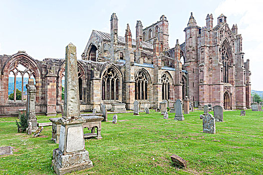 遗址,梅尔罗斯,教堂,苏格兰边境,苏格兰