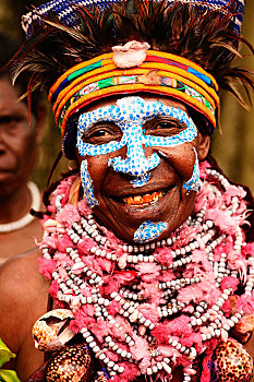 女人,群体,施用,化妆,唱歌,戈罗卡,巴布亚新几内亚,大洋洲