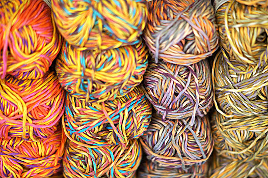 一堆,球,毛织品,不同,彩色