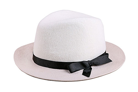 白色,帽子,黑色,丝带,隔绝,白色背景