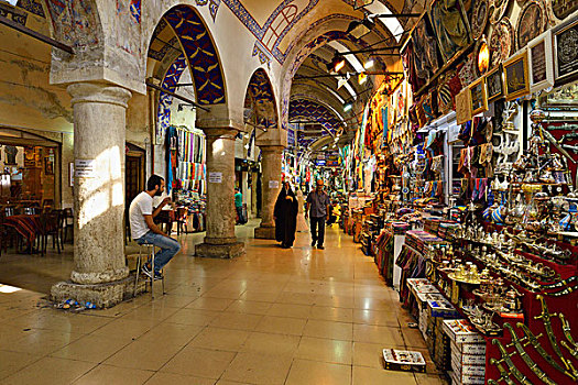 商店,人,遮盖,大巴扎集市,伊斯坦布尔,土耳其,亚洲