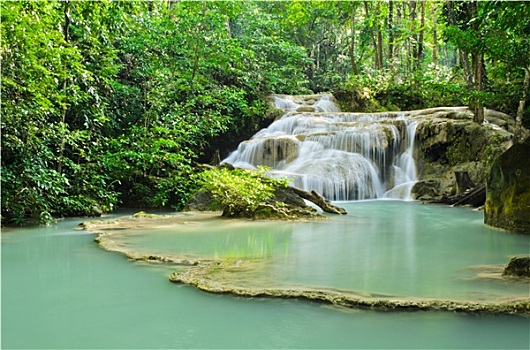 漂亮,瀑布,国家公园,泰国