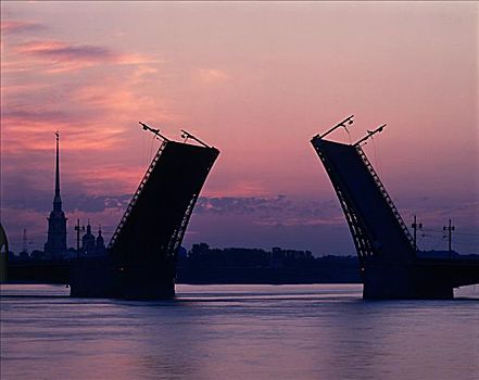 宫殿,桥,涅瓦河,彼得斯堡,俄罗斯