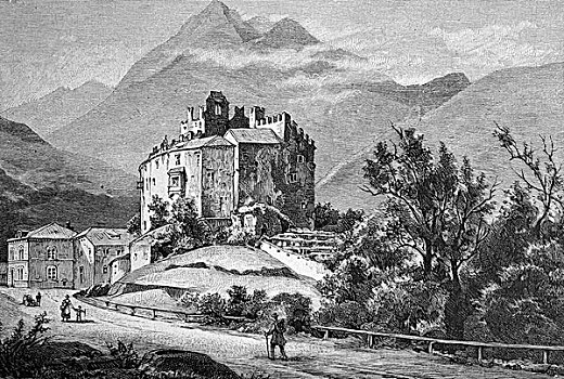 树林,城堡,靠近,梅拉诺,省,意大利,历史,1893年