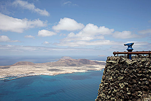 眺台,注视,加纳利群岛,兰索罗特岛,西班牙