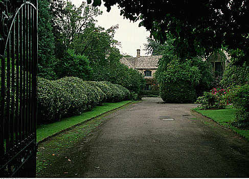 私家车道,花园,科茨沃尔德,英格兰