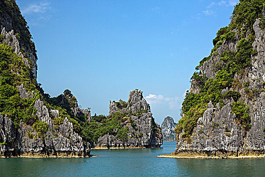 越南,广宁省,下龙湾,许多,石灰岩,岛屿,世界遗产,自然美