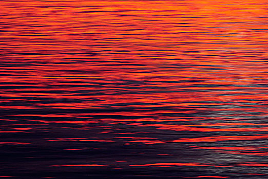 波纹,水面,日落,瑞典
