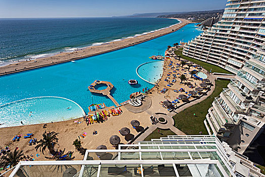 智利,胜地,游泳池,俯视图