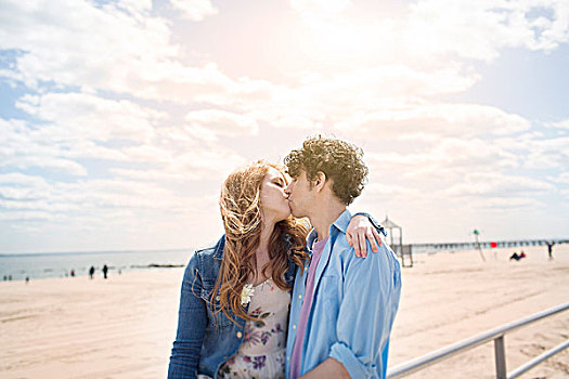 浪漫,亲吻,海滩