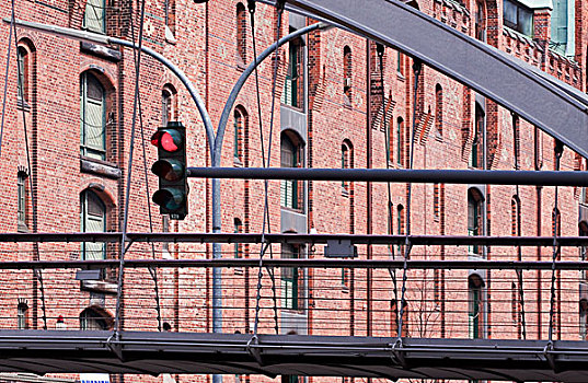 步行桥,红绿灯,历史,汉堡市,德国,欧洲
