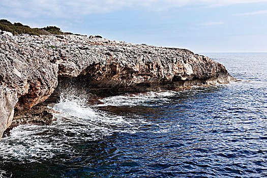 悬崖,自然保护区,马略卡岛,巴利阿里群岛,西班牙,欧洲