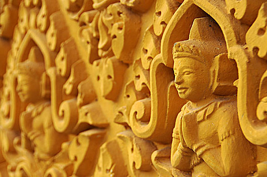 壁画,庙宇,柬埔寨,亚洲