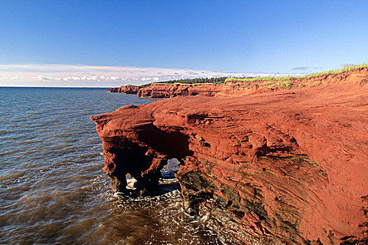 砂岩,悬崖,爱德华王子岛,加拿大