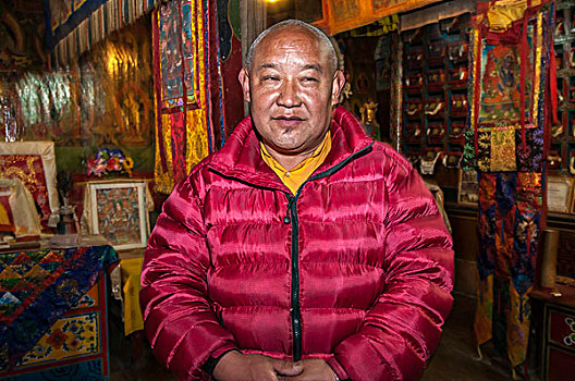 僧侣,室内,佛教寺庙,集市,尼泊尔