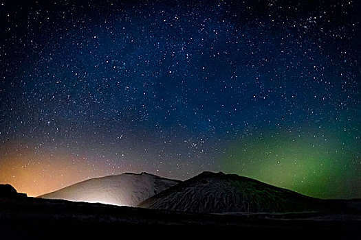北极光,斯奈山半岛,冰岛