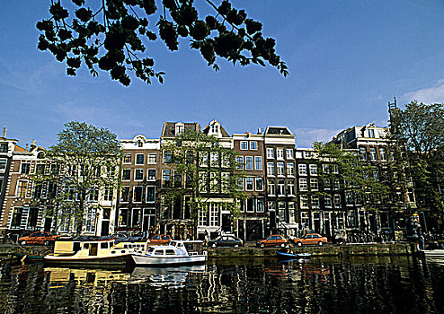 荷兰,阿姆斯特丹,船,运河