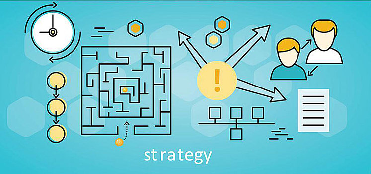策略,商务,背景,不同,迷宫,黄色,球,蓝色背景,概念,上网,分析,头脑风暴