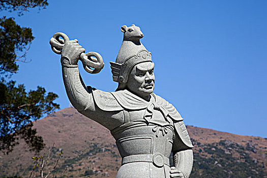 雕塑,展示,靠近,寺院,大屿山,香港