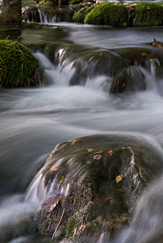 克罗地亚普利特维采湖国家公园自然景观和瀑布溪流