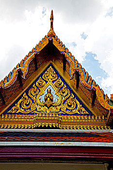 亚洲,曼谷,庙宇,泰国,抽象,十字架,彩色,屋顶,寺院,天空,宗教,图案,雨