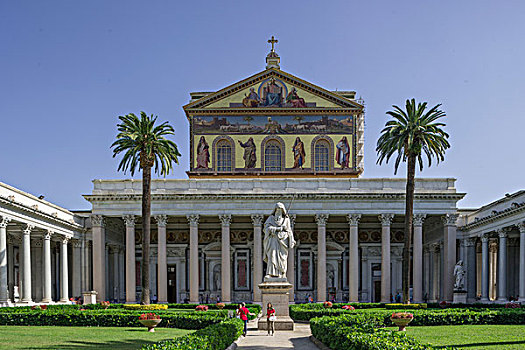 雕塑,大教堂,户外,墙壁,罗马,拉齐奥,意大利,欧洲