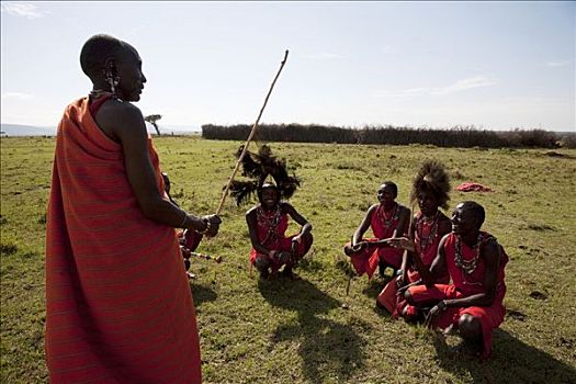 给,指示,女人,马赛马拉国家保护区,肯尼亚
