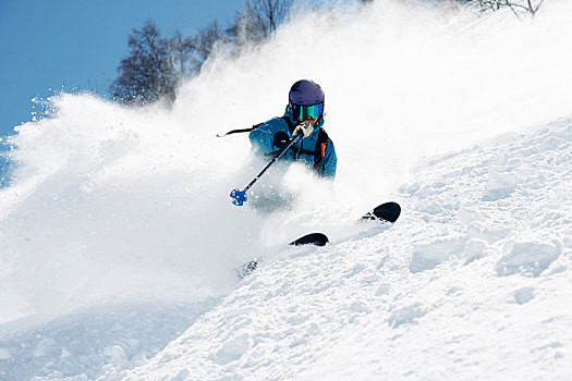 男性,滑雪,山,隆河阿尔卑斯山省,法国