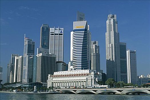 建筑,新加坡河,城市天际线,新加坡