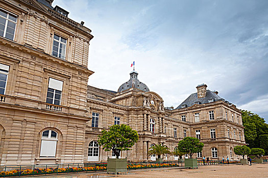巴黎,法国,八月,卢森堡,宫殿,建筑