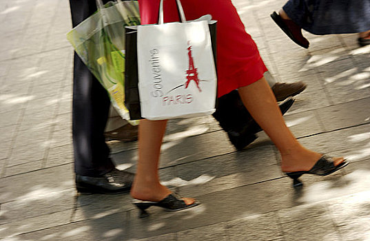 女人,购物袋,巴黎