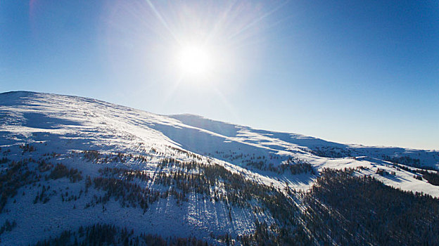 雪山,滑雪,阳光