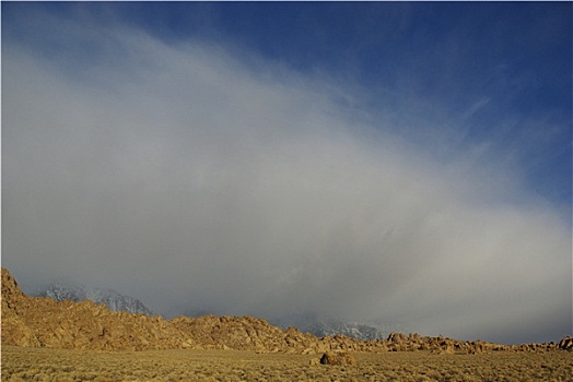 雾,蓝天,阿拉巴马山丘,加利福尼亚