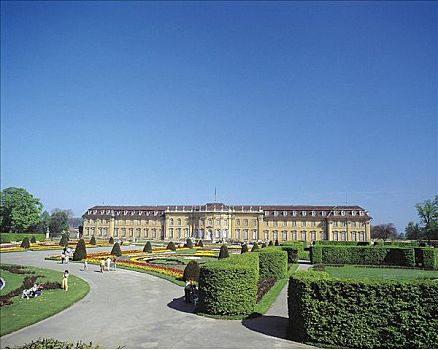公园,宫殿广场,宫殿,巴洛克风格,路德维希堡,巴登符腾堡,德国,欧洲
