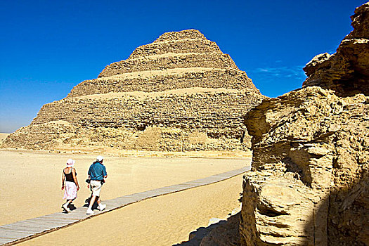 埃及,塞加拉,旅游,走,不同,金字塔