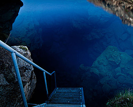 金属,阶梯,裂缝,国家公园,流行,地点,深潜,冰岛
