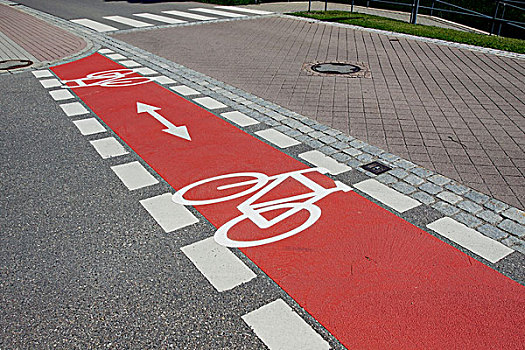 自行车道,红色