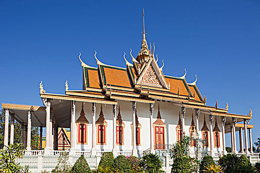 柬埔寨,金边,玉佛寺,银,塔