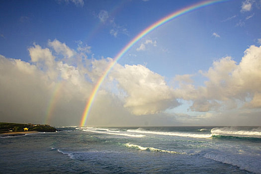 夏威夷,毛伊岛,一对,彩虹,外滨