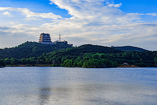 云月湖,儋阳楼,景观,海南,儋州