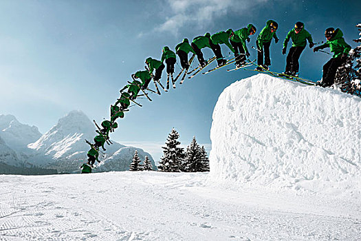 奥地利,提洛尔,埃尔瓦尔德,滑雪,跳跃