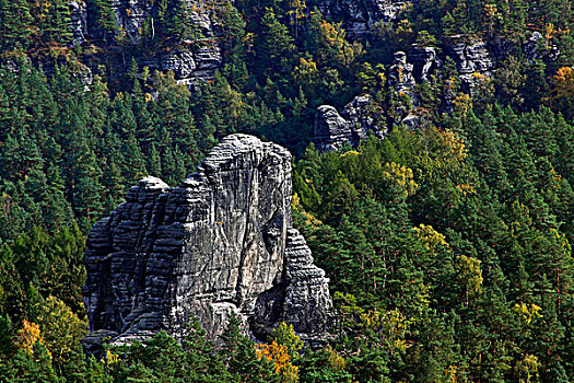 石头,排列,帕斯蒂,砂岩,山峦,秋天,萨克森,瑞士,国家,公园,德国,欧洲