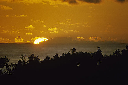 日出,上方,海洋,太平洋,瓦胡岛,夏威夷,美国