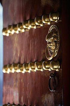 北京雍和宫大门和门钉