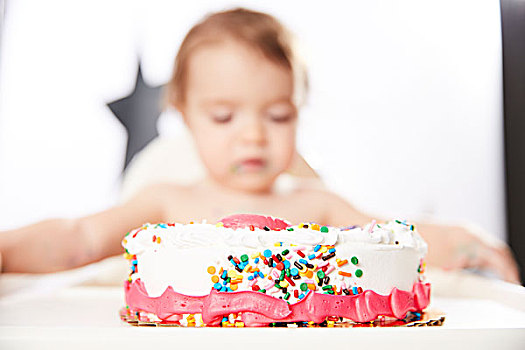 婴儿,生日蛋糕