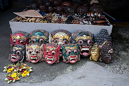 传统,巴厘岛,面具,庙宇,乌布,印度尼西亚